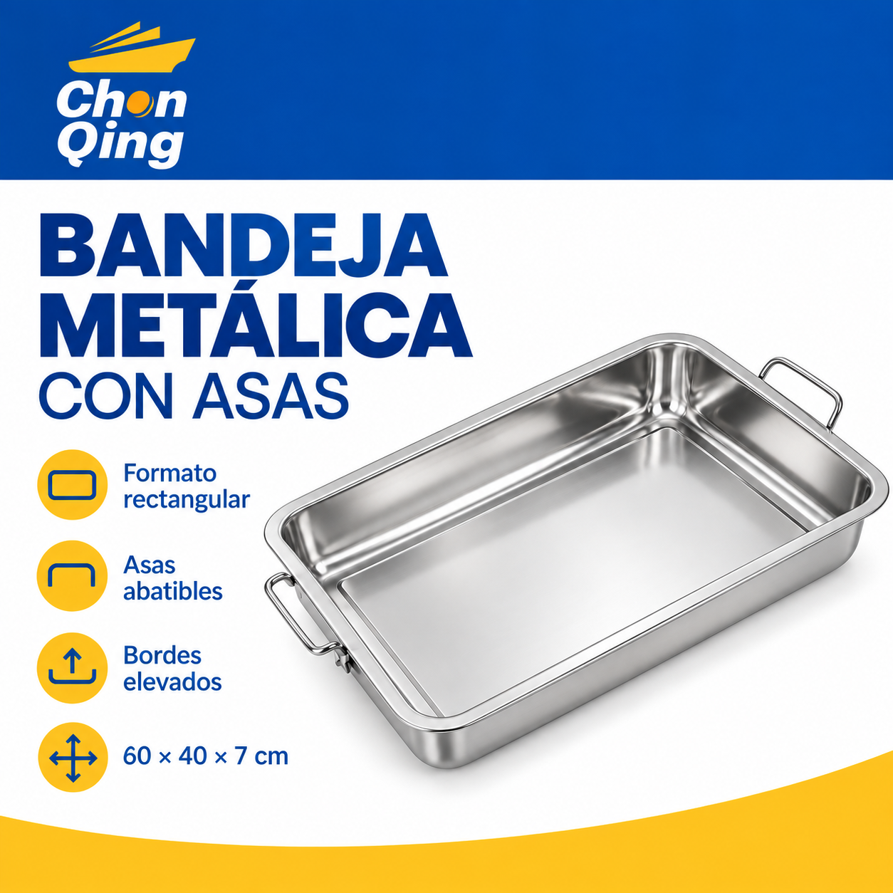Bandeja Metálica Con Asas 3