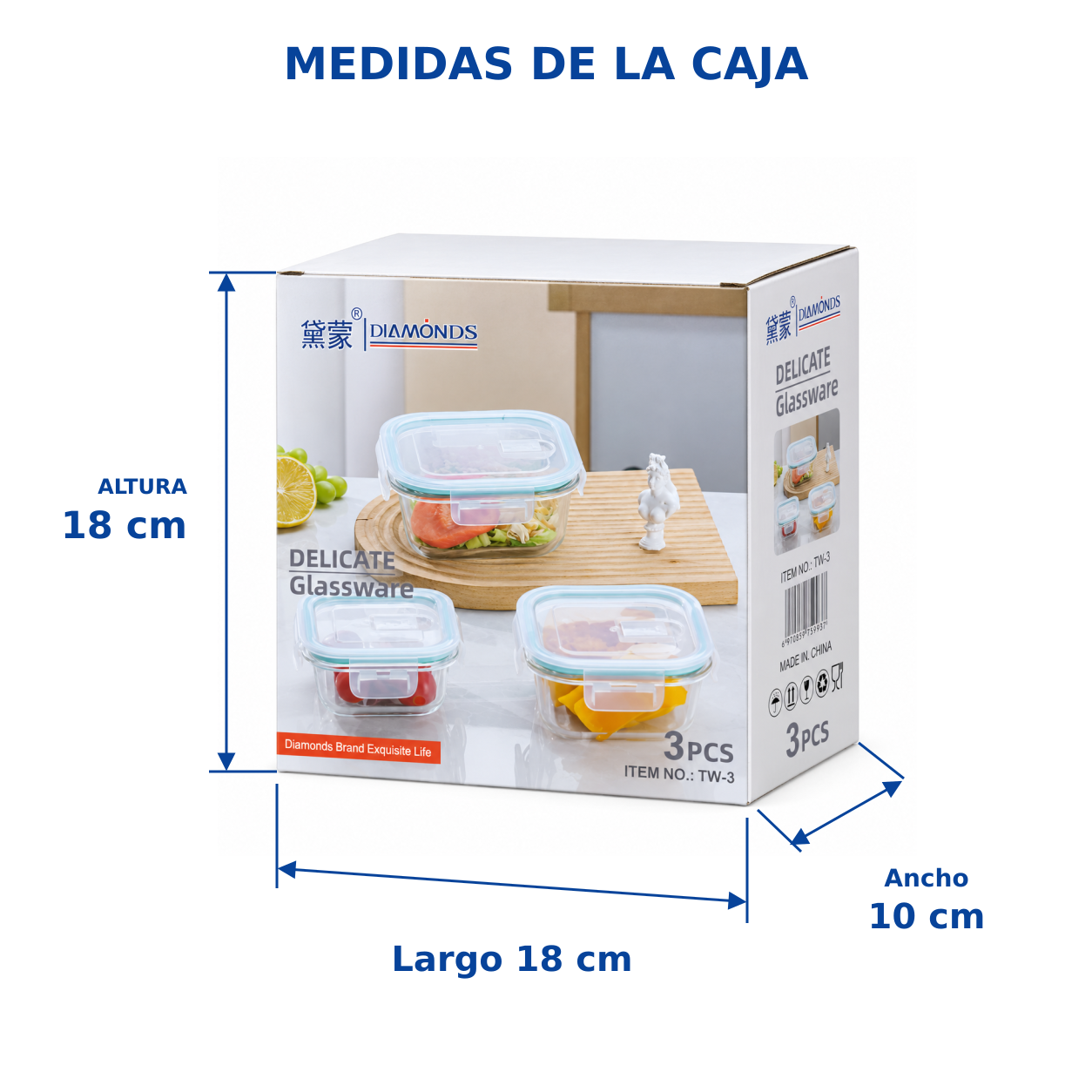 Set De Tapers De Vidrio X 3 PZS 3