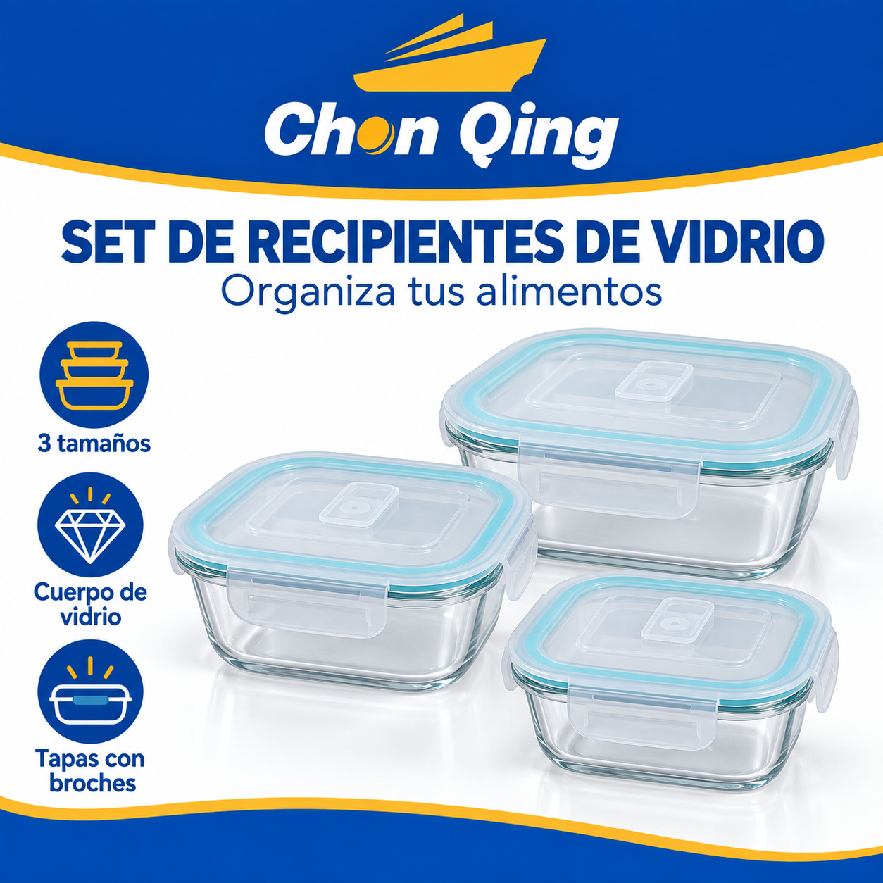 Set De Tapers De Vidrio X 3 PZS 7