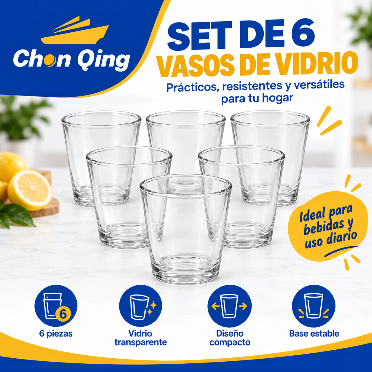 Set de Vasos X 6 PZS COD 5762 5