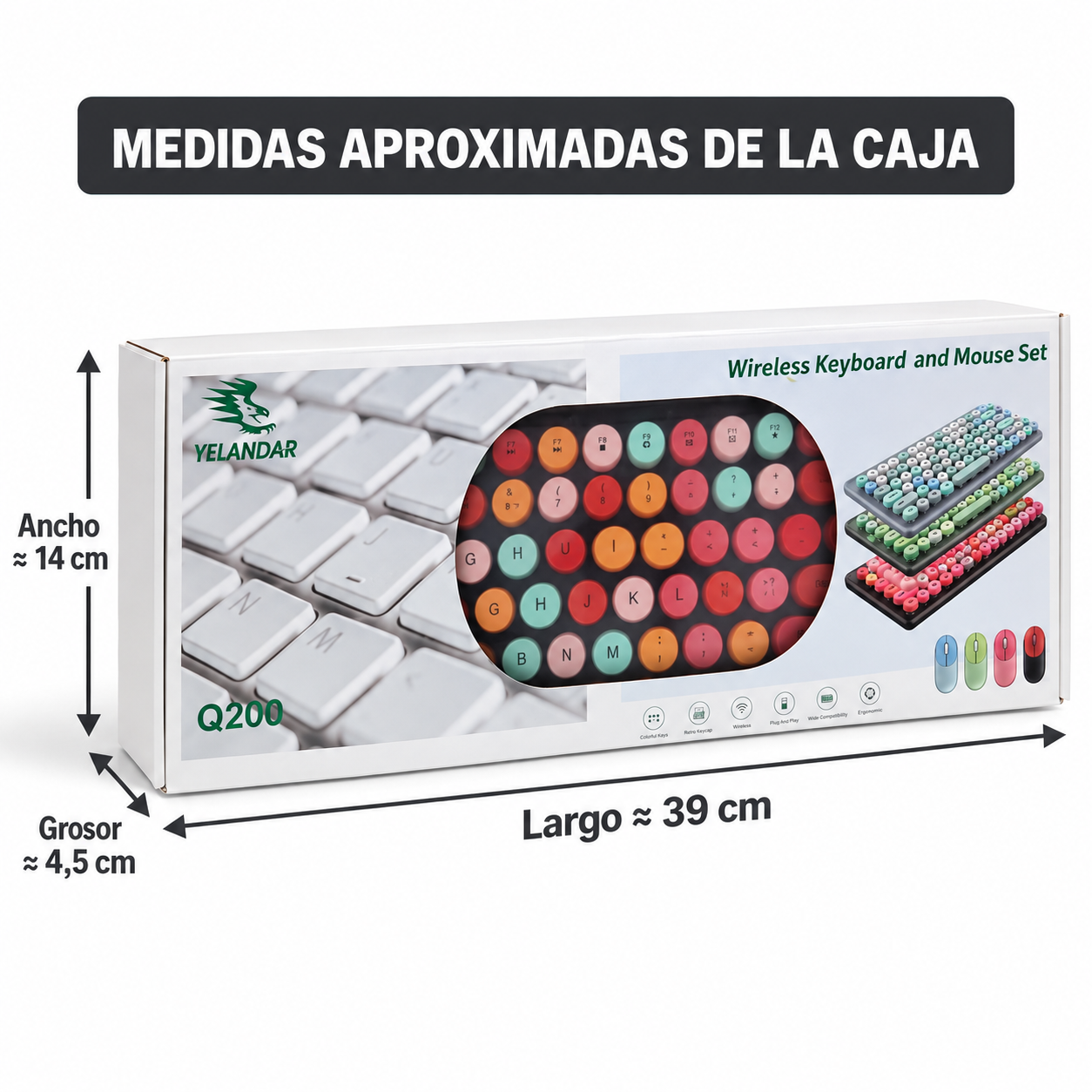 Teclado Mécanico Inalámbrico + Mouse Inalámbrico 5