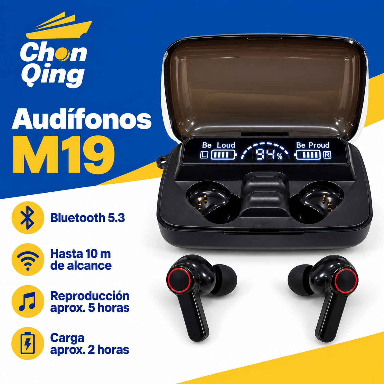 Audífonos Bluetooth M19 3