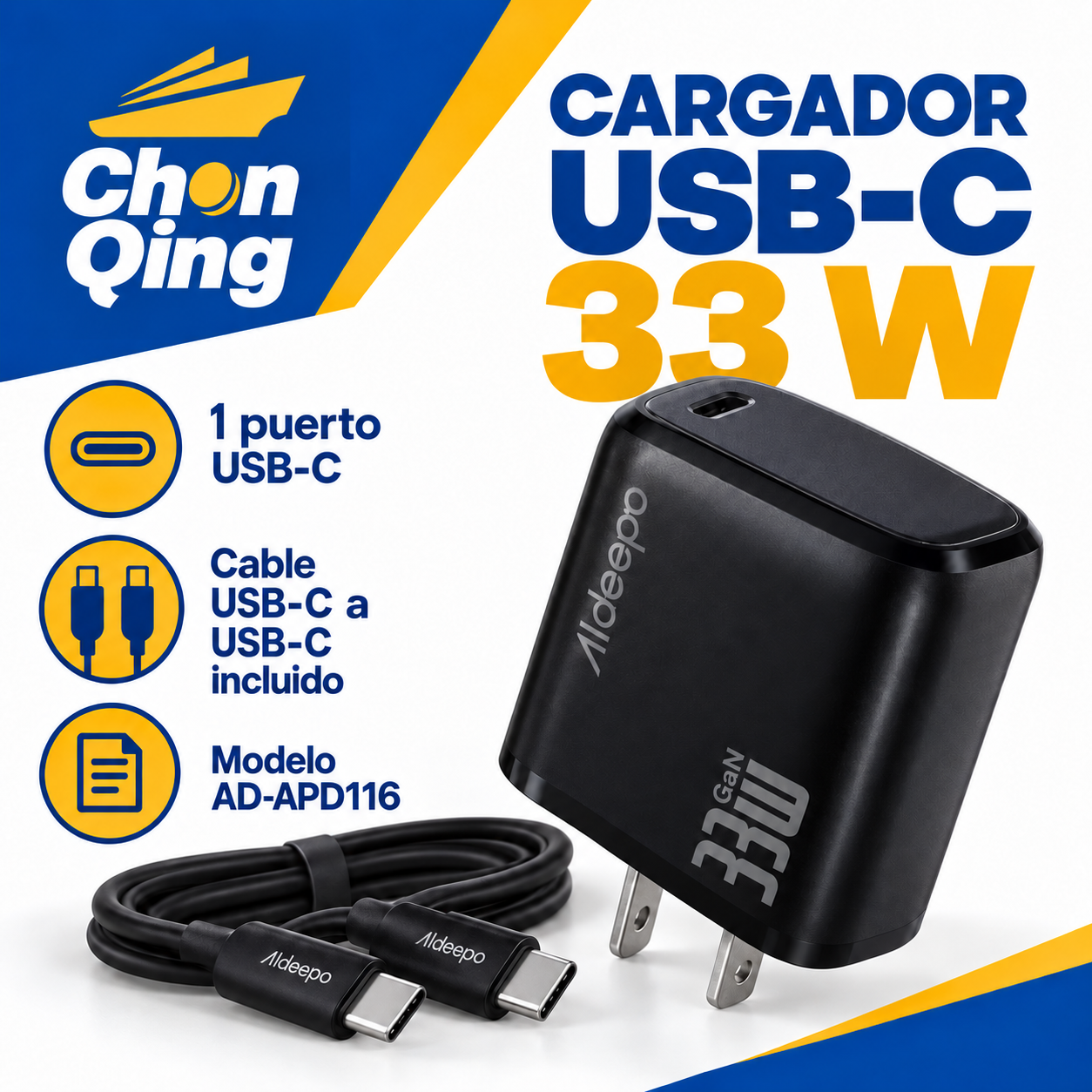 CARGADOR ALDEEPO DE 33W 3