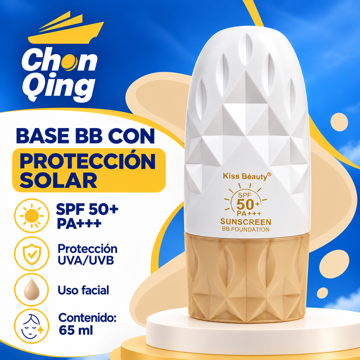 Protector Solar Kiss Bèauty SPF50+ 3