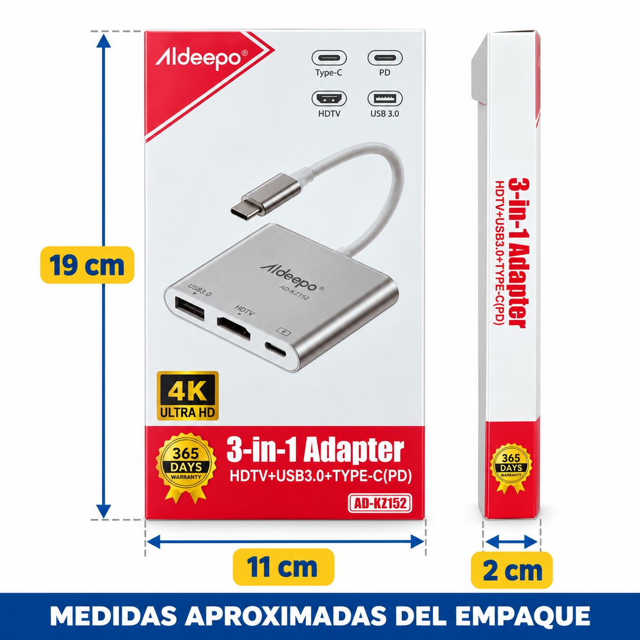Adaptador Tipo-C De 3 Entradas 4