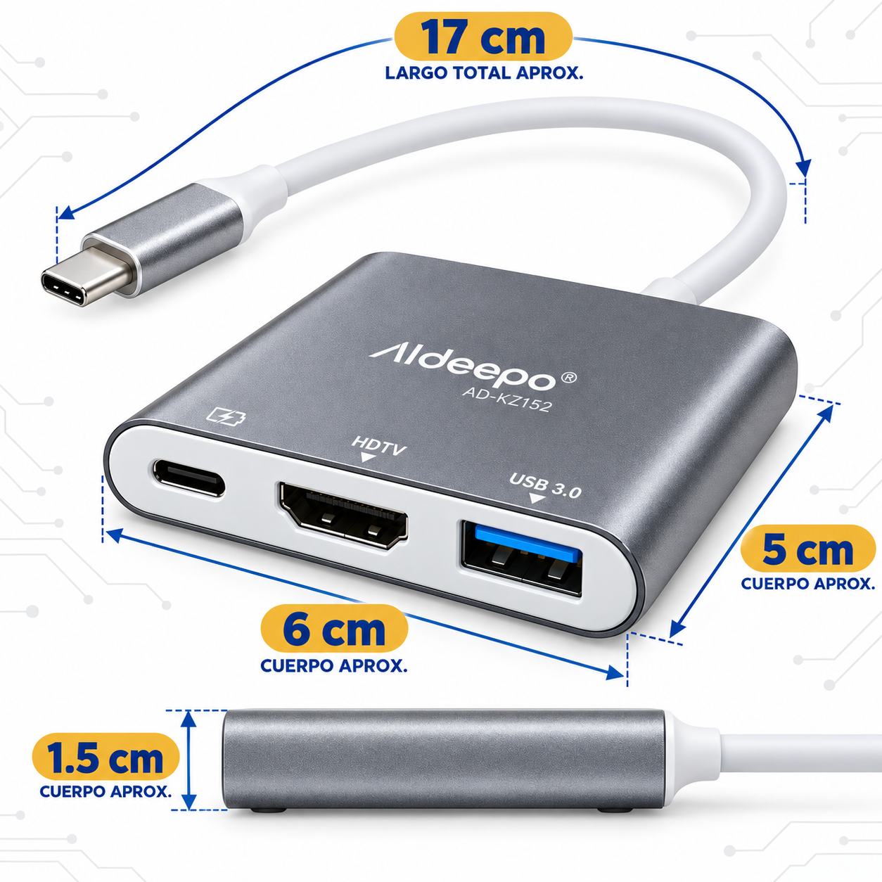 Adaptador Tipo-C De 3 Entradas 5