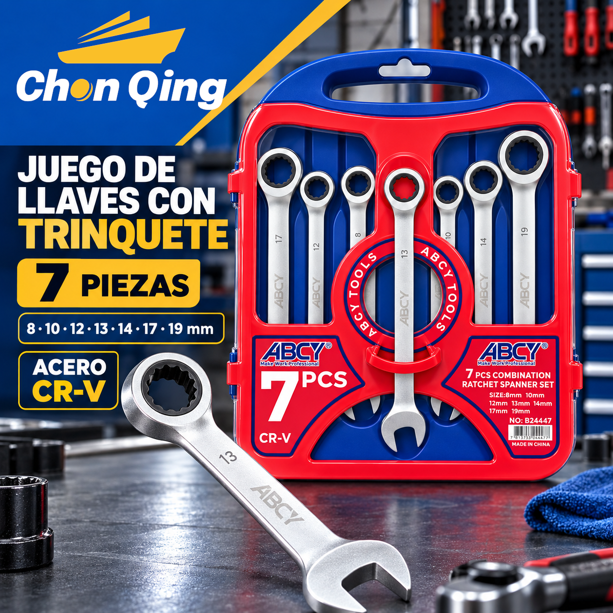 Set De Llaves Con Trinquete X7 3