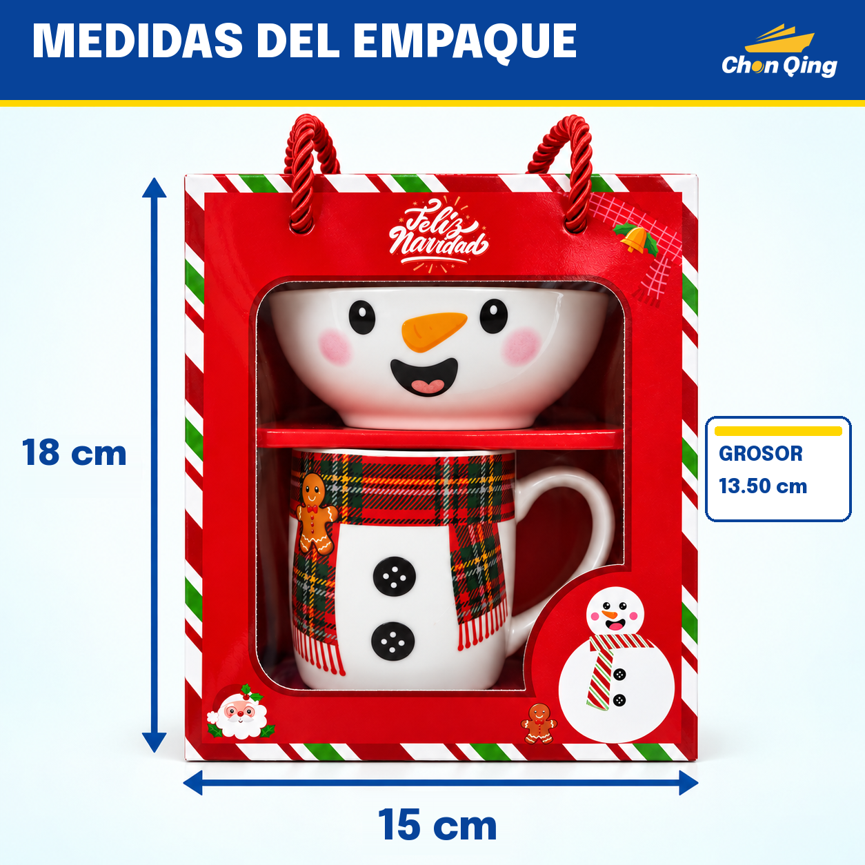 SET NAVIDEÑO TAZA + BOWL 3