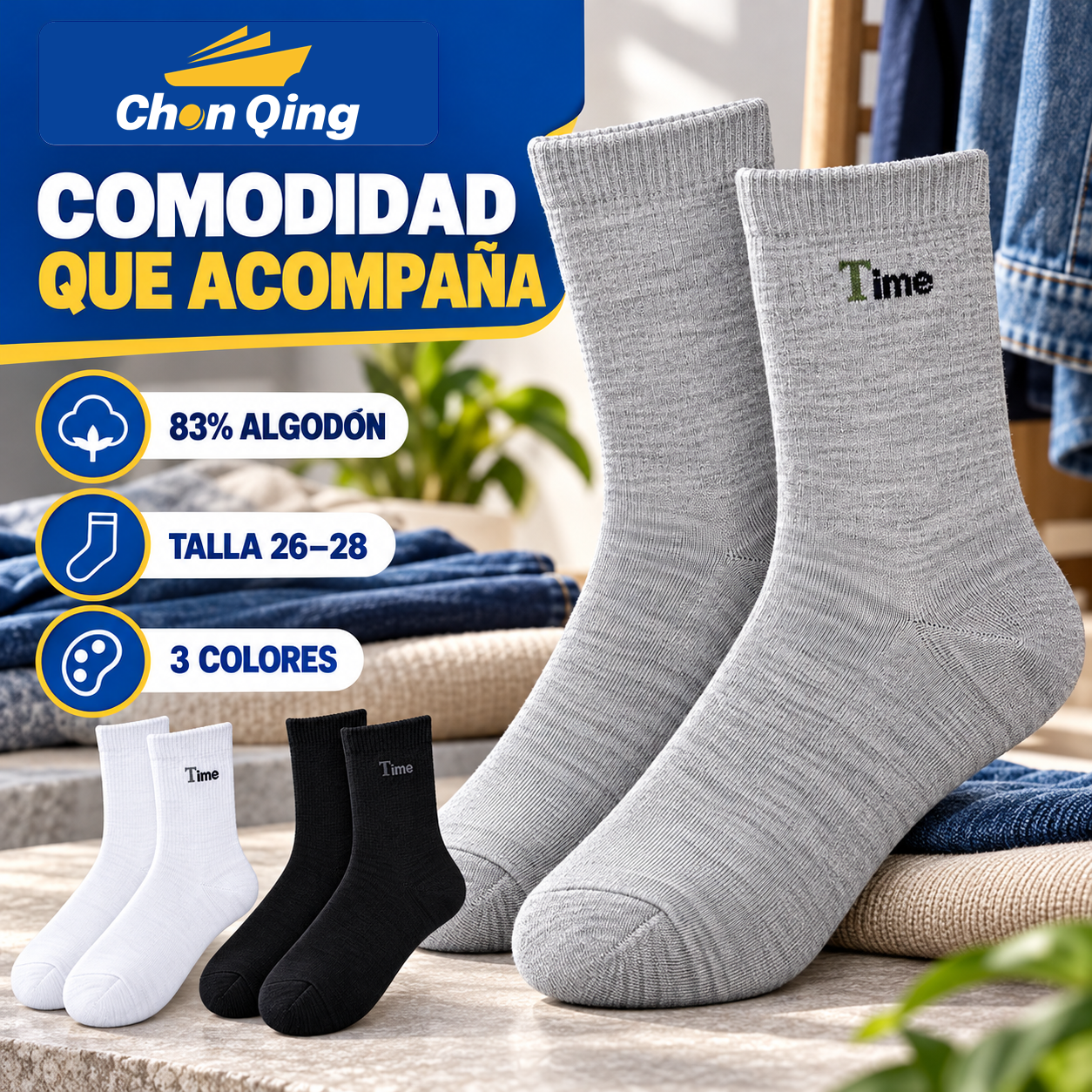 Medias Tobilleras Time 3