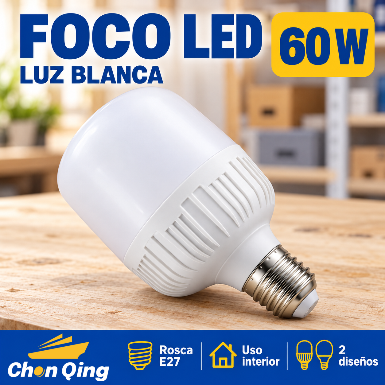 FOCO LED 60W LUZ BLANCA 4