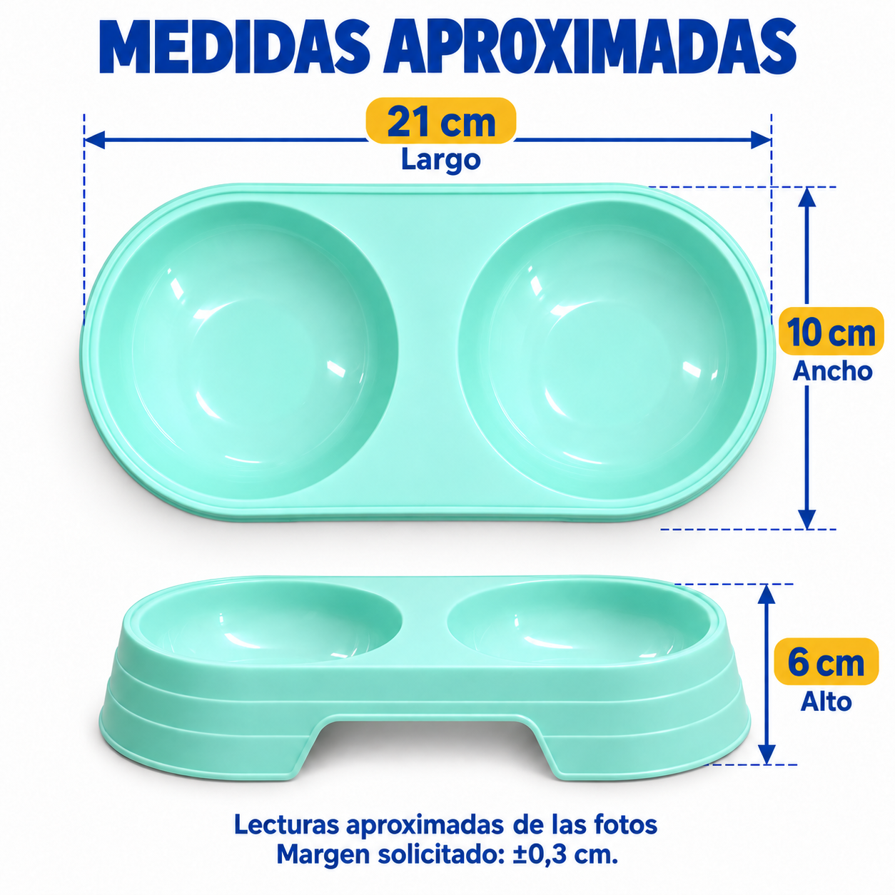 comedero y bebedero doble de plástico para mascotas (gatos o perros pequeños) 5