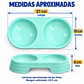 comedero y bebedero doble de plástico para mascotas (gatos o perros pequeños) - Miniatura 5
