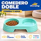 comedero y bebedero doble de plástico para mascotas (gatos o perros pequeños) - Miniatura 7