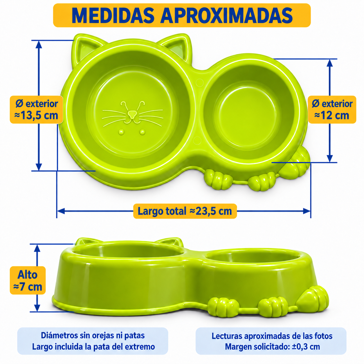comedero doble para mascotas con forma de gato 7