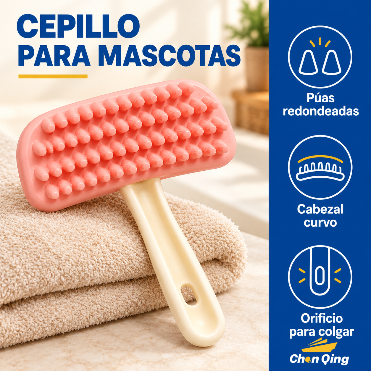 Peine Masajeador De Silicona Suave Para Animales Pequeños 3