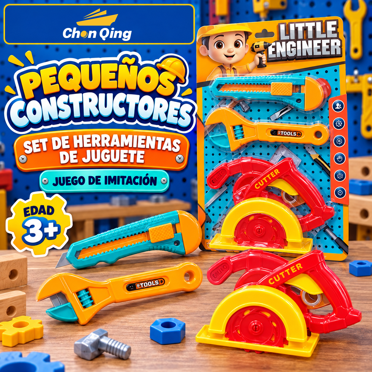 Set De Herramientas De Juguete Blister X3 3