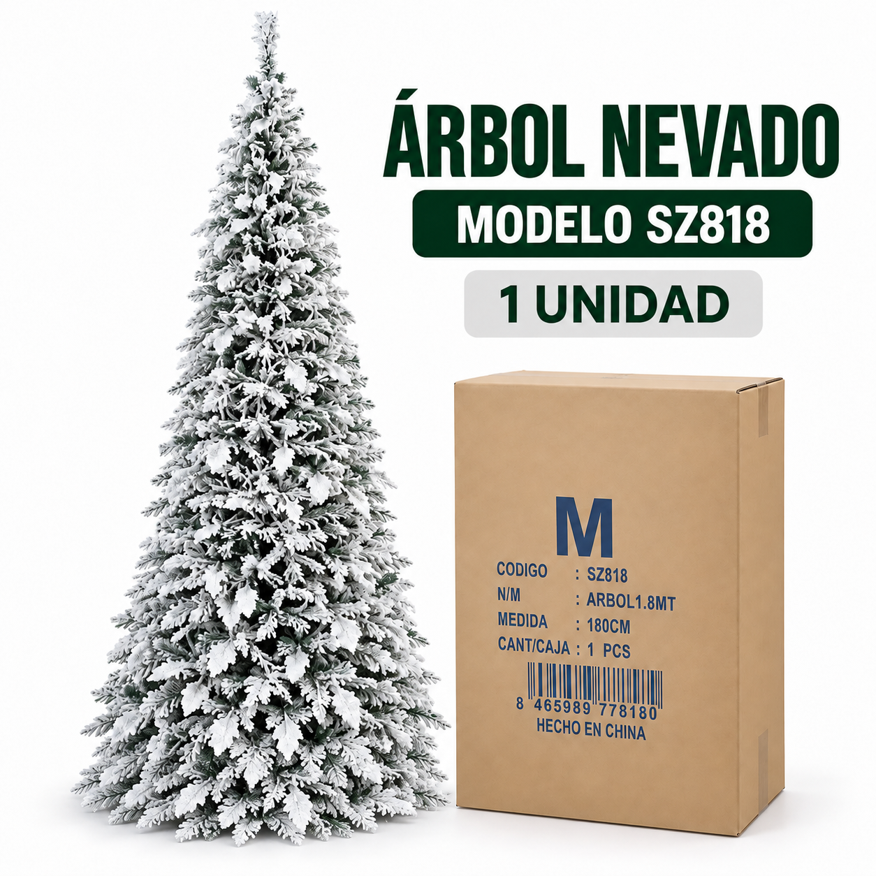 Árbol Navideño Nevado 1.80m 5