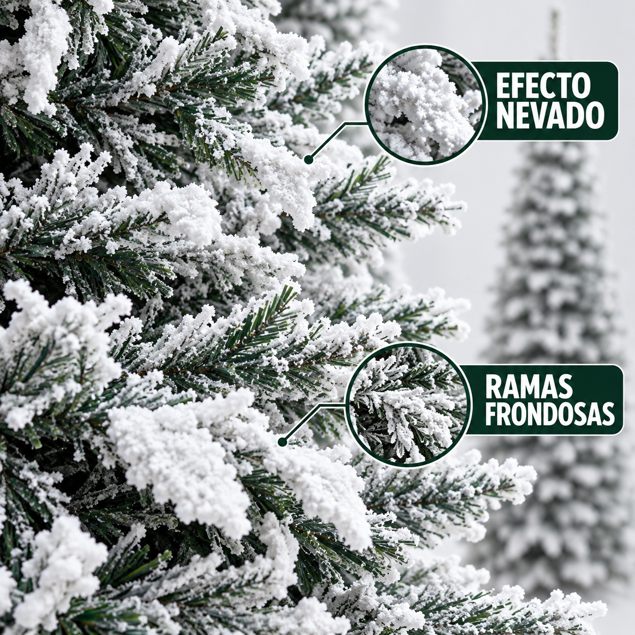 Árbol Navideño Nevado 1.80m 6