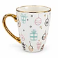 TAZA NAVIDEÑA FILO DORADO LOZA - Miniatura 2