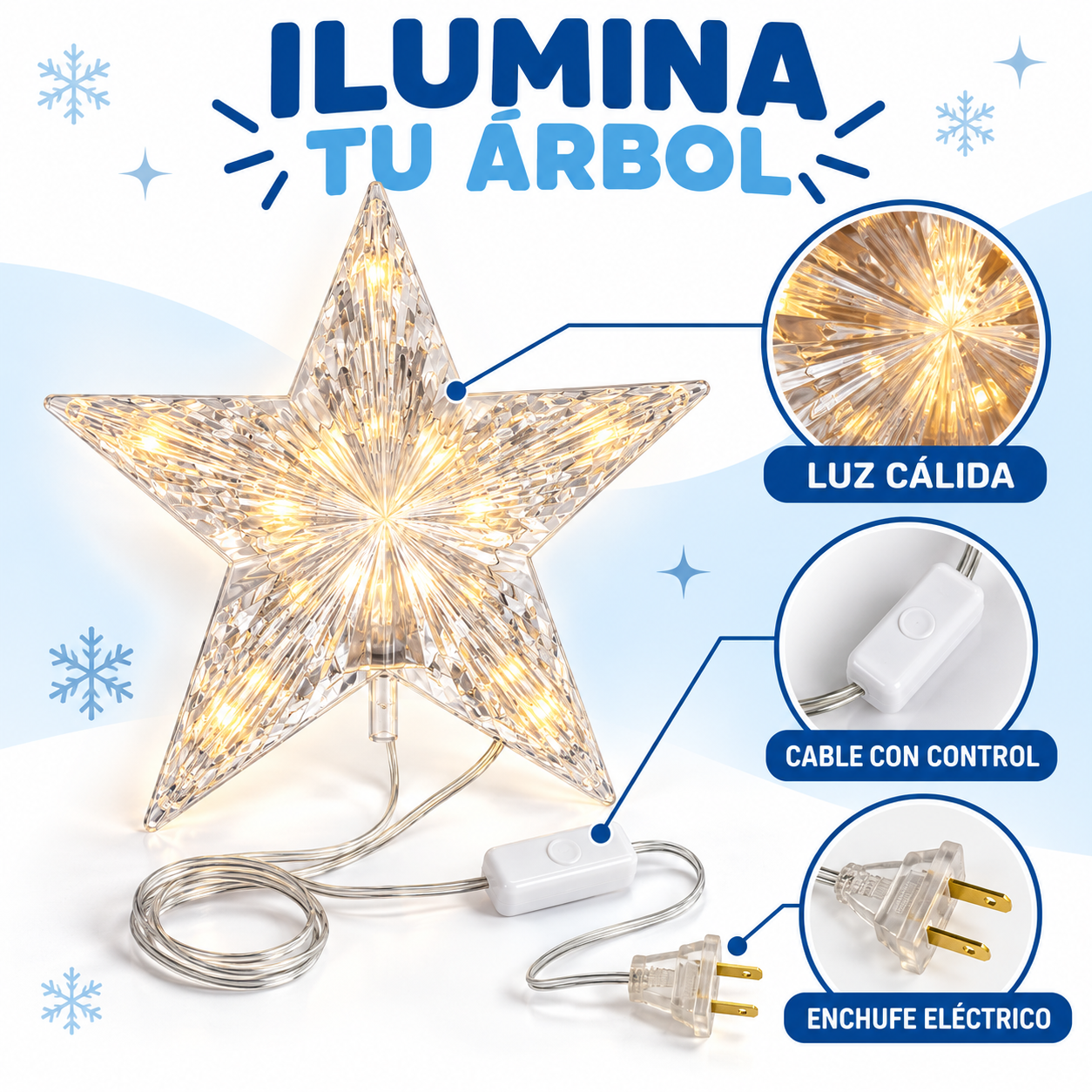 Estrella Navideña Con Luz 5