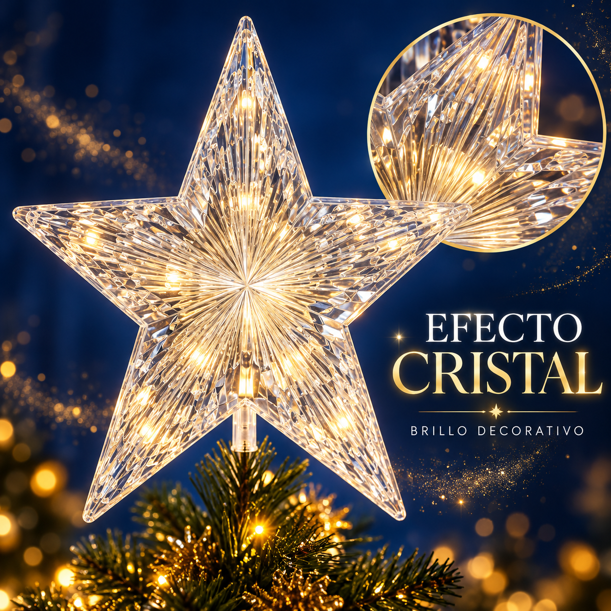 Estrella Navideña Con Luz 7