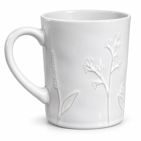 Taza Blanca Con Relieve