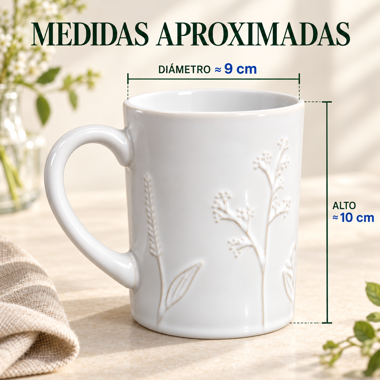 Taza Blanca Con Relieve 4