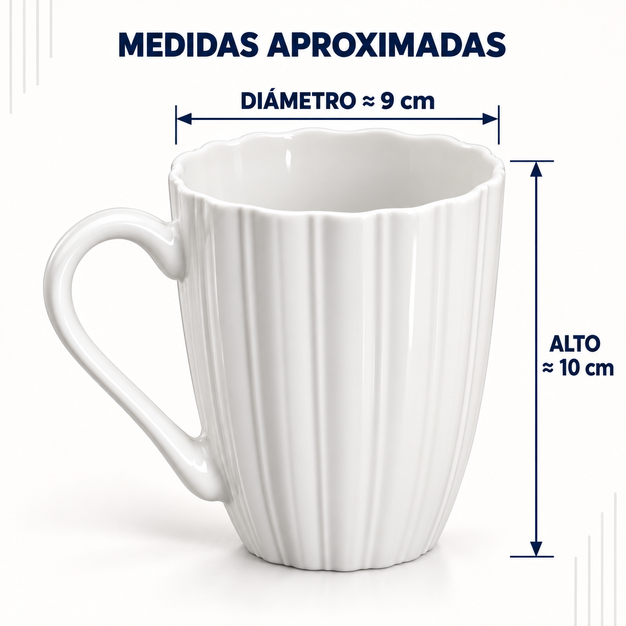 Taza Con Líneas Verticales Y Relieve 4