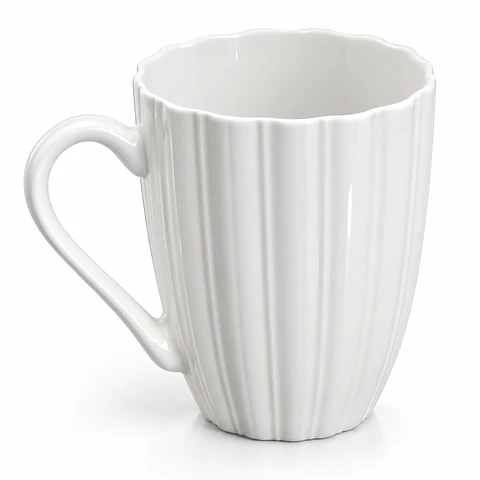 Taza Con Líneas Verticales Y Relieve