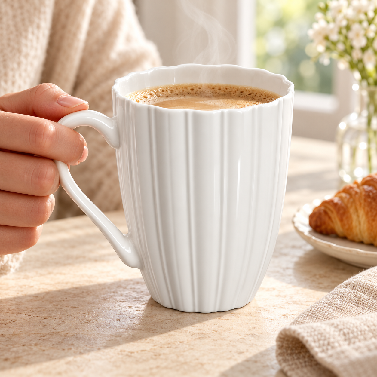 Taza Con Líneas Verticales Y Relieve 2
