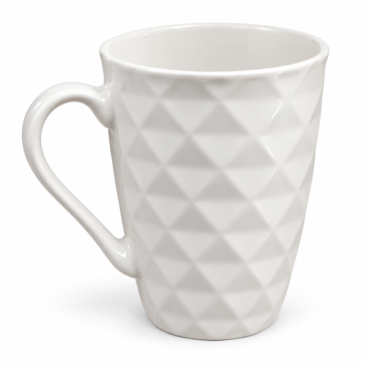 Taza Minimalista Con Textura De Diamantes 1