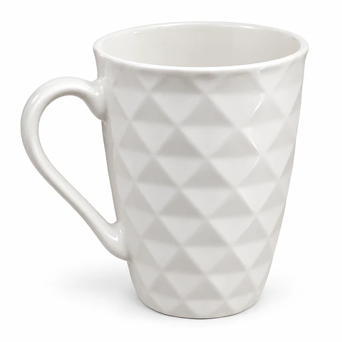 Taza Minimalista Con Textura De Diamantes