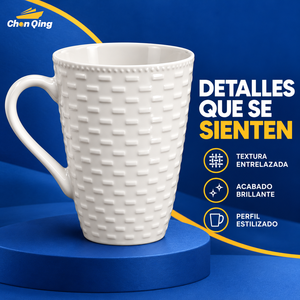 Taza Minimalista Con Textura De Ladrillo 3