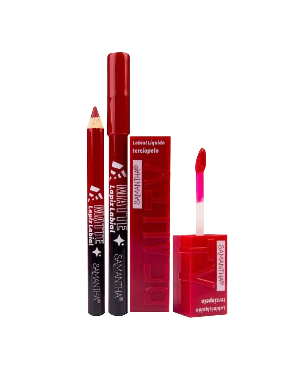 Lip Combo Labial Terciopelo + Delineador - Samantha 1