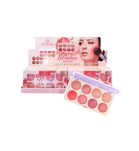 Paleta Rubor Blusher Baked 8 Colors - Bellespa