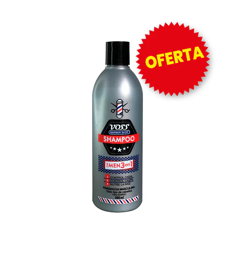 Shampoo Barber Shop For Men 3 en 1 (500 ml) - Voss 