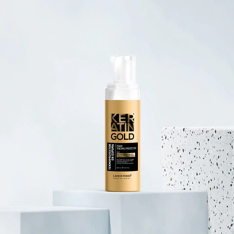 Termoprotector en Espuma Keratin Gold (240 ml) – Lanosterin