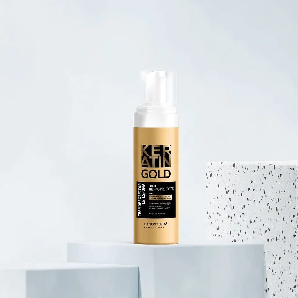 Termoprotector en Espuma Keratin Gold (240 ml) – Lanosterin 1