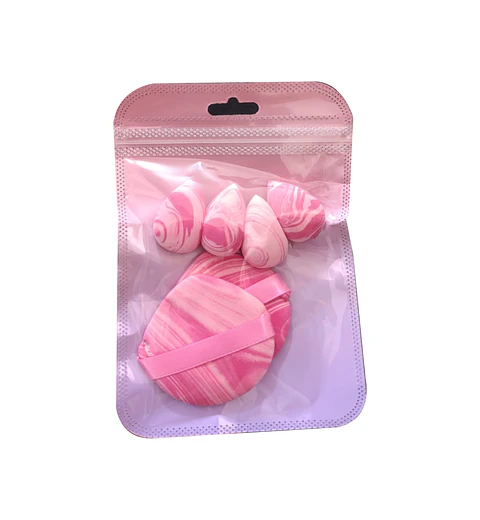 Set de Mini Esponjas y Borlas Marmoleadas