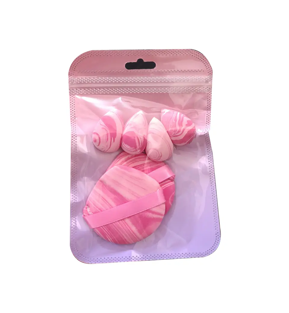 Set de Mini Esponjas y Borlas Marmoleadas 1