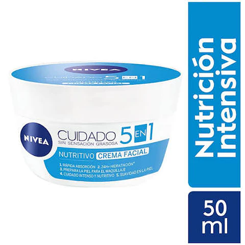 Crema Facial 5 en 1 Cuidado Nutritivo (50 ml) – Nivea 