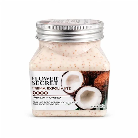 Crema Exfoliante de Coco (300 ml) – Flower Secret 