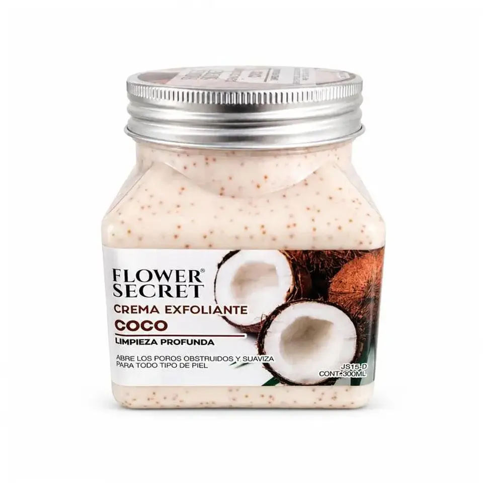 Crema Exfoliante de Coco (300 ml) – Flower Secret  1