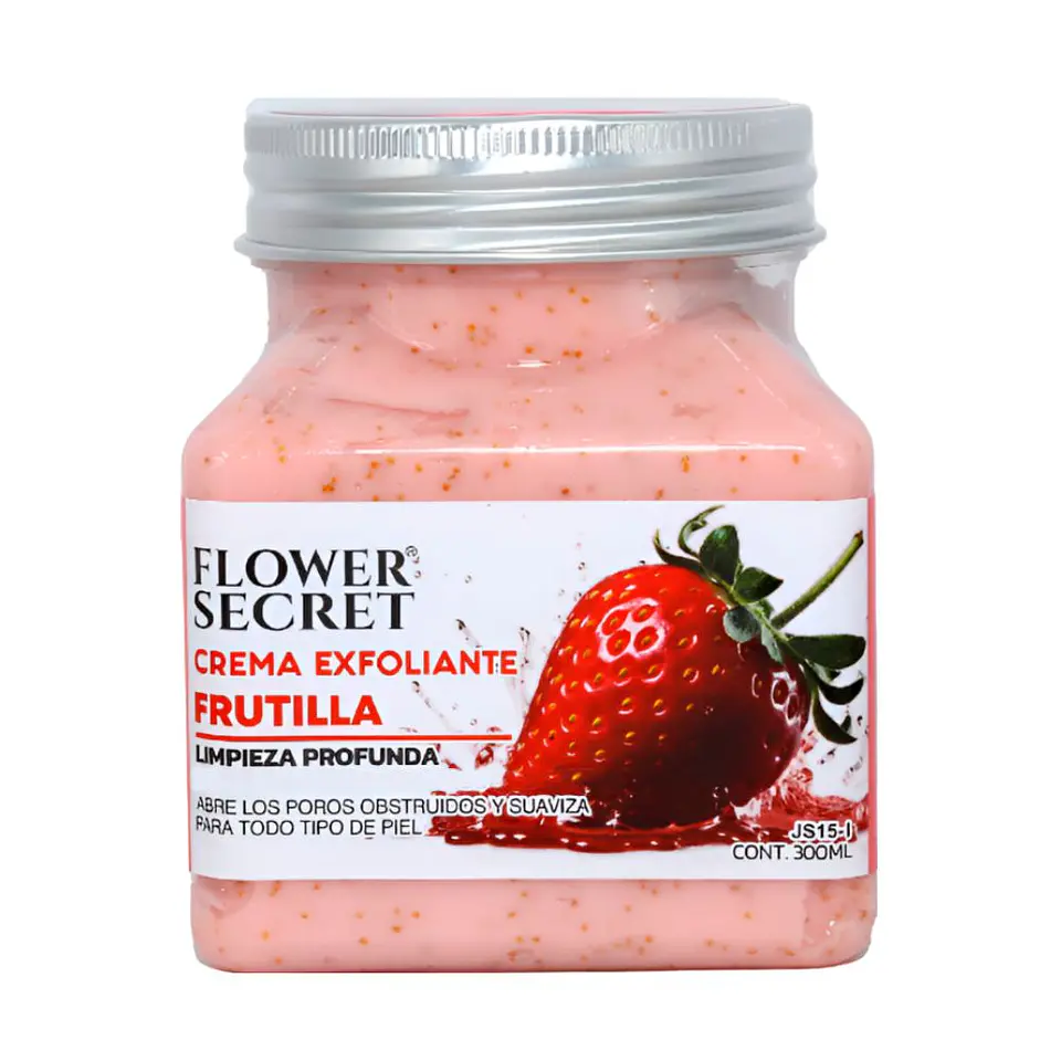 Crema Exfoliante de Frutilla (300 ml) – Flower Secret 1
