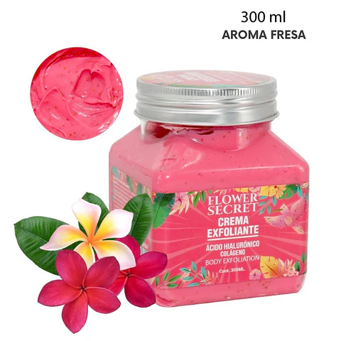 Crema Exfoliante de Fresa (300 ml) – Flower Secret