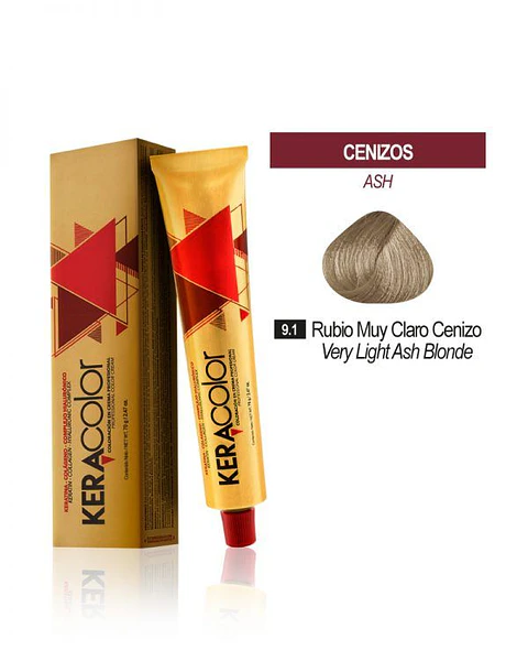 Tinte Keracolor – Rubio Muy Claro Cenizo 9.1 (Tubo 70 g)