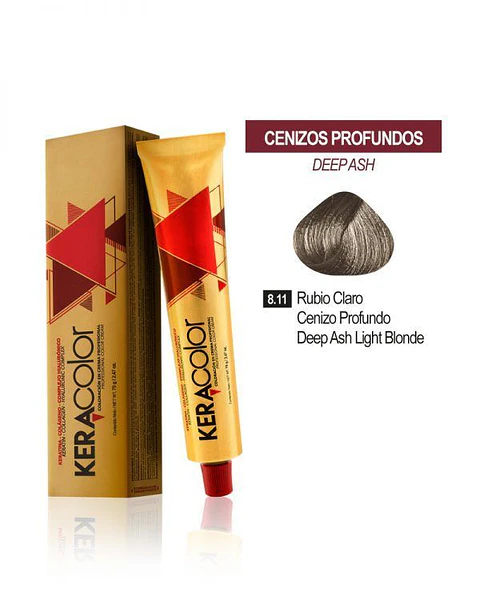 Tinte Keracolor – Rubio Claro Cenizo Profundo 8.11 (Tubo 70 g)