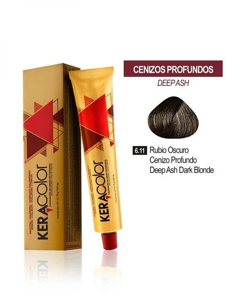 Tinte Keracolor – Rubio Oscuro Cenizo Profundo 6.11 (Tubo 70 g)