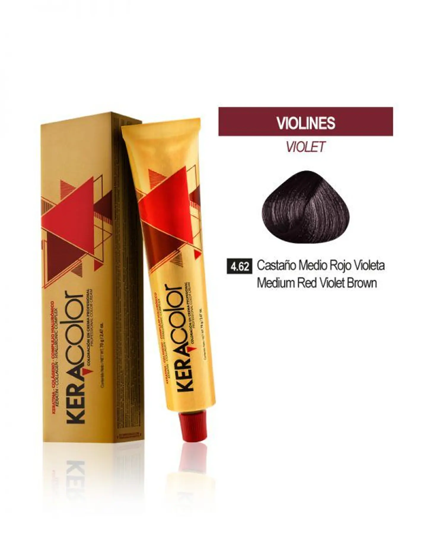 Tinte Keracolor – Castaño Medio Rojo Violeta 4.62 (Tubo 70 g) 1