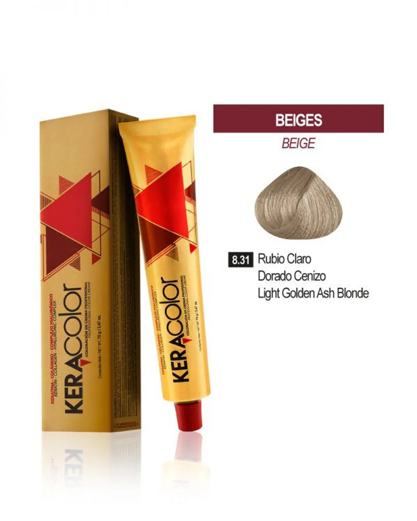 Tinte Keracolor – Rubio Claro Dorado Cenizo 8.31 (Tubo 70 g) 1